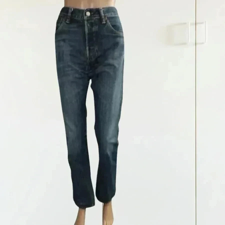 LEVIS 501 - corte reto - cintura alta - 100% algodão - azul escuro - muito bom estado – photo 2